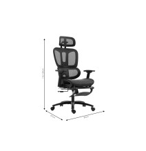 Silla de Oficina Manager con Reposapiés - Premium Quality Mesh - Negro y Azul - 124/116 x 67 x 62 cm.